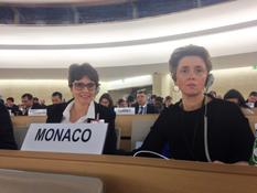 UNCHR 2016 - Mme Marie-Noëlle Albertini, Conseiller diplomatique et S.E. Mme Lanteri, Ambassadeur, Représentant Permanent de Monaco auprès de l’Office des Nations Unies à Genève ©DR